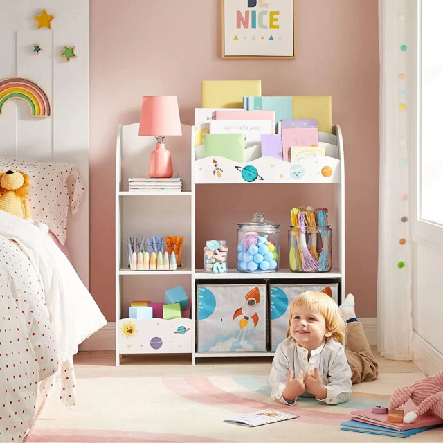 CaliCosy Kinderboekenkast met boekenplank en 2 opbergbakken 2930200 large