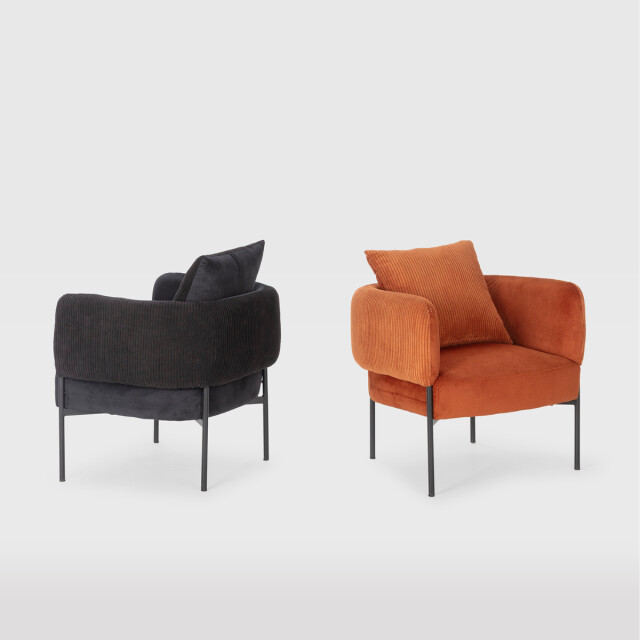 CaliCosy Fauteuil in stof met zwarte metalen poten l73 cm aruni 3078813 large