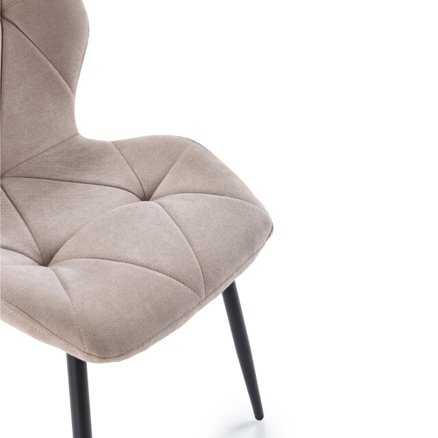 CaliCosy Set van 4 stoelen in stof met zwarte metalen poten l47,5 cm luna 3078793 large