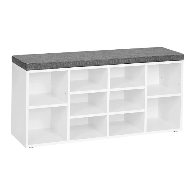 CaliCosy Schoenenbank wit met zitkussen l104 cm 2929939 large