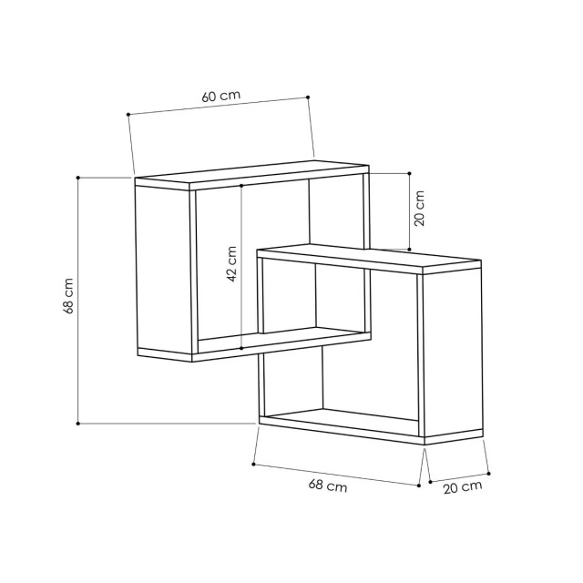 CaliCosy Hoekwandrek met 2 planken h68 cm ring 2937421 large