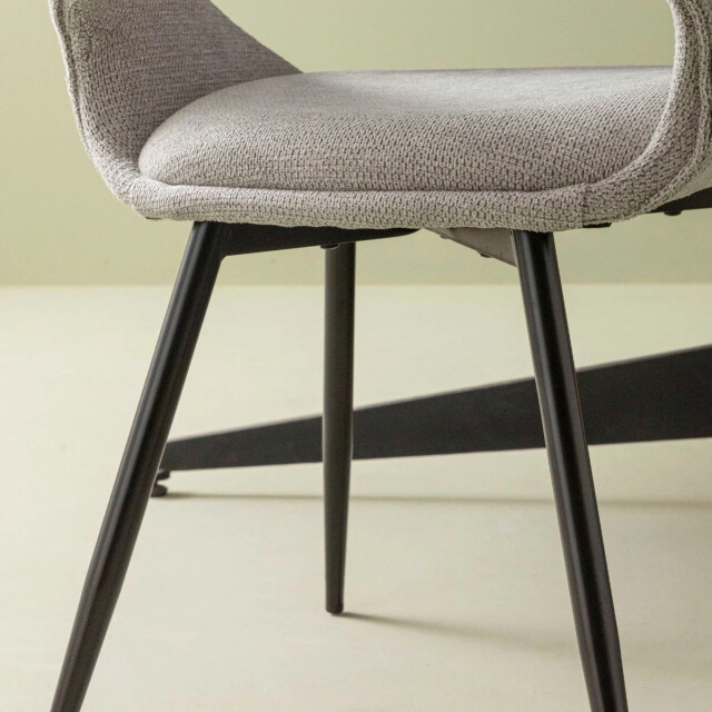 Signature Set van 6 stoelen in stof met metalen onderstel l51 cm elodie 2981043 large