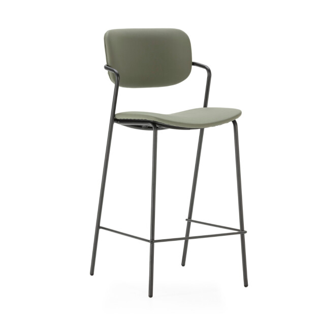 CaliCosy Set van 2 krukken met zwarte metalen poten h66 cm maika 3079157 large