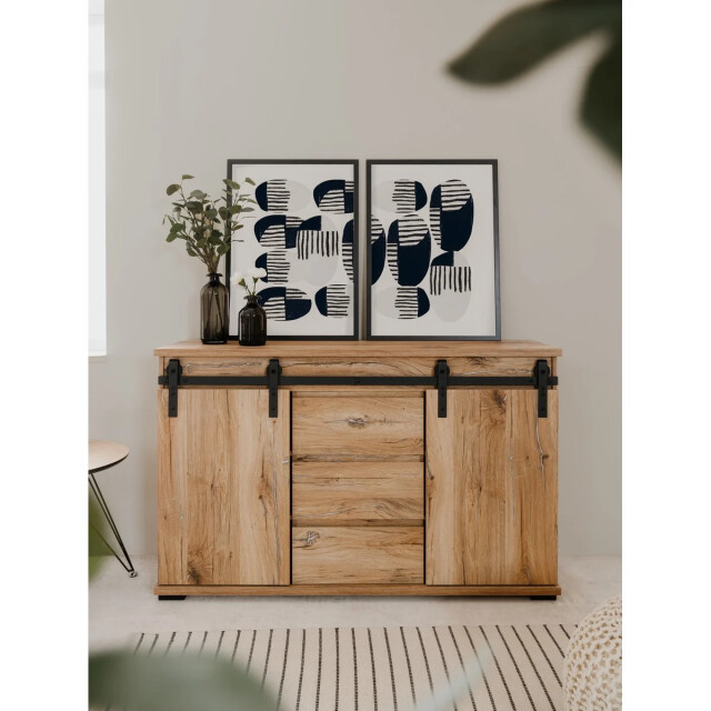 CaliCosy Buffet 2 schuifdeuren en 3 centrale lades l140 cm manzano 2932059 large