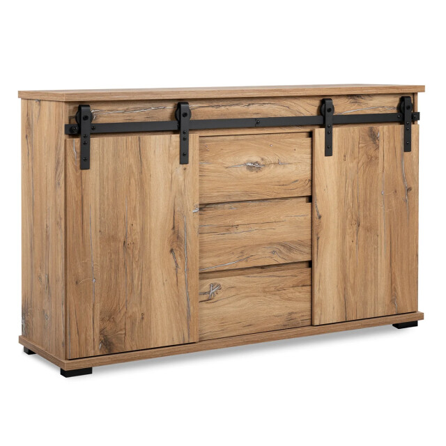CaliCosy Buffet 2 schuifdeuren en 3 centrale lades l140 cm manzano 2932059 large