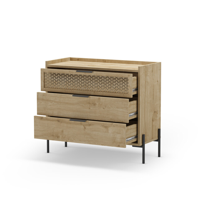 CaliCosy Ladenkast met 3 laden en metalen poten inca l90 cm 2930300 large