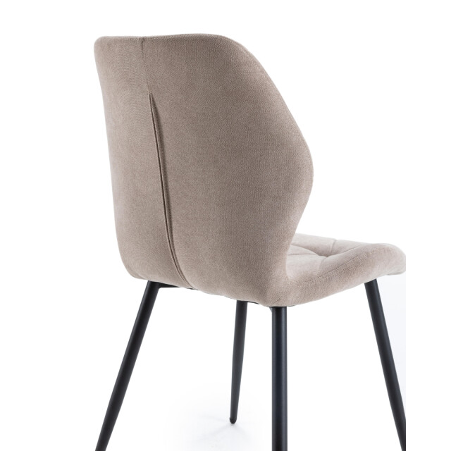 CaliCosy Set van 4 stoelen in stof met zwarte metalen poten l47,5 cm luna 3078793 large