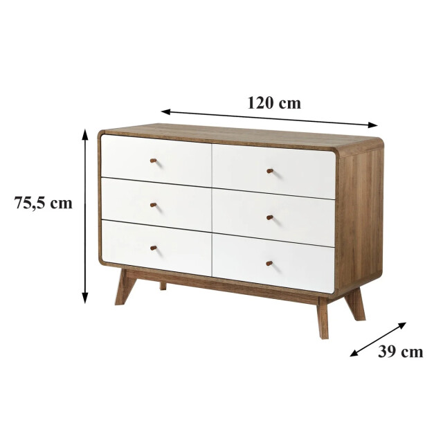 CaliCosy Commode 6 laden houtdecor en wit albura 2948212 large