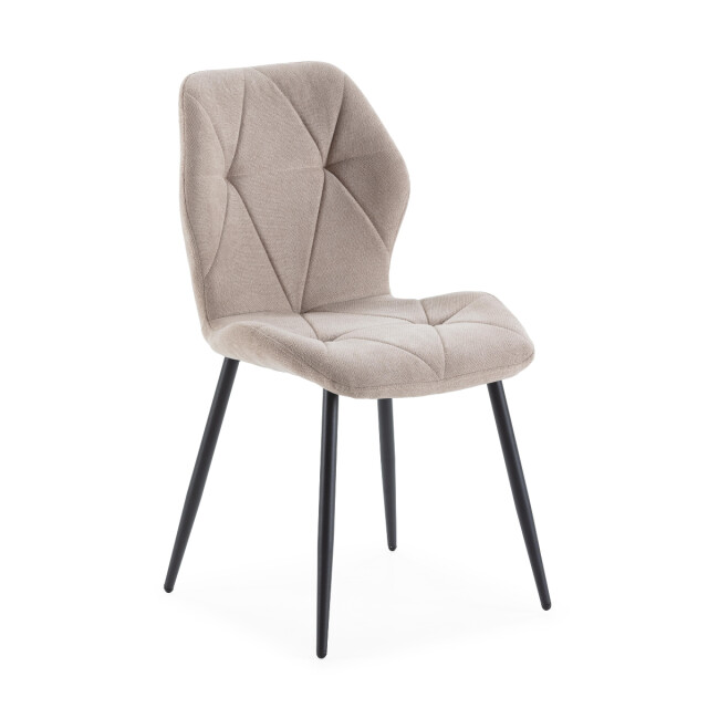 CaliCosy Set van 4 stoelen in stof met zwarte metalen poten l47,5 cm luna 3078793 large