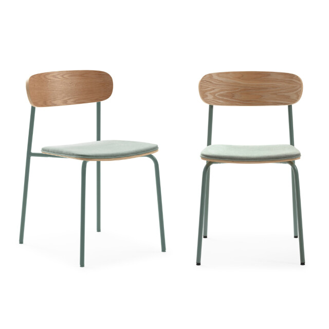 CaliCosy Set van 2 stoelen in stof met zwarte metalen poten l46 cm adriana 3078773 large