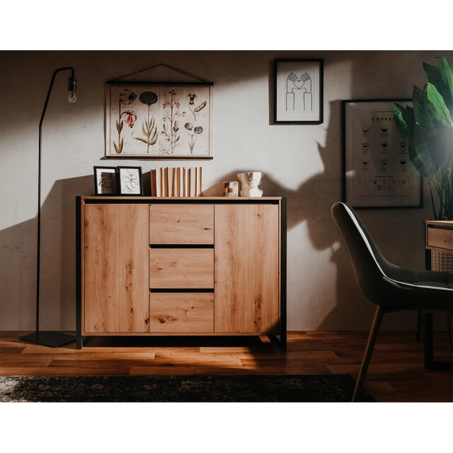 CaliCosy Dressoir met 2 deuren en 3 laden l120 cm industriële stijl denver. 2931917 large