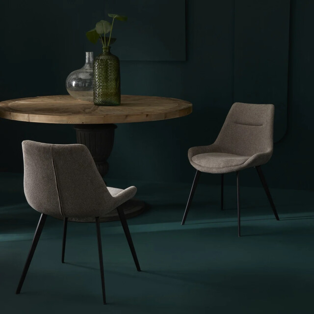 Signature Set van 2 stoelen in taupekleurige stof l62 cm colombe 3061009 large
