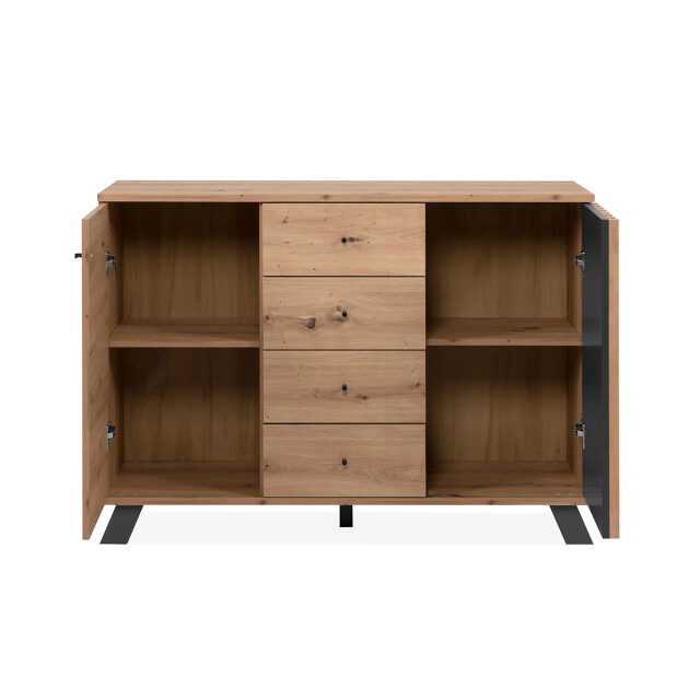 CaliCosy Buffet 2 deuren en 4 laden eikenhouten decor l118 cm lublin 2930157 large