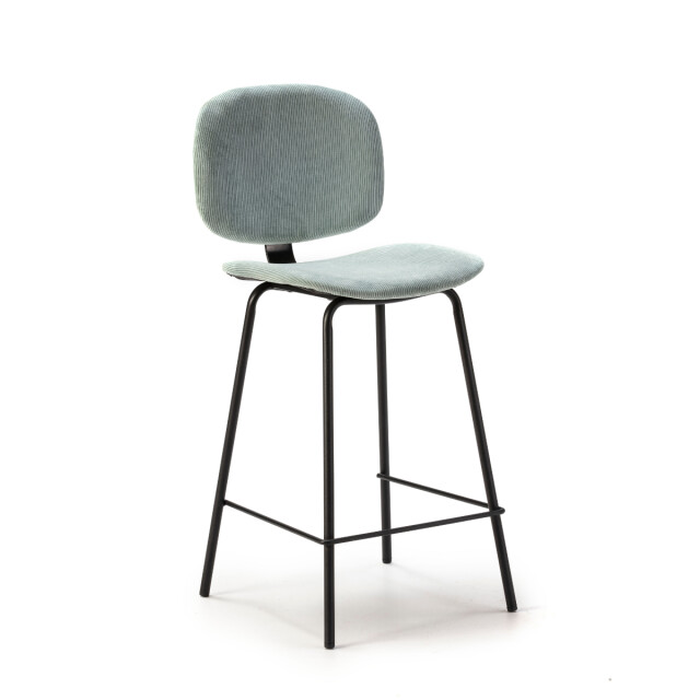 CaliCosy Set van 2 krukken in ribfluweel met zwarte metalen poten h65 cm arus 3079137 large