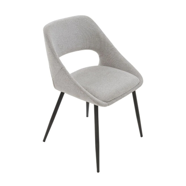 Signature Set van 6 stoelen in stof met metalen onderstel l51 cm elodie 2981043 large