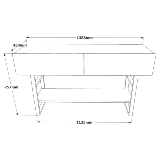 CaliCosy Console met 2 klepdeuren en 1 plank in atlantische den decor l138,8 cm 3042292 large