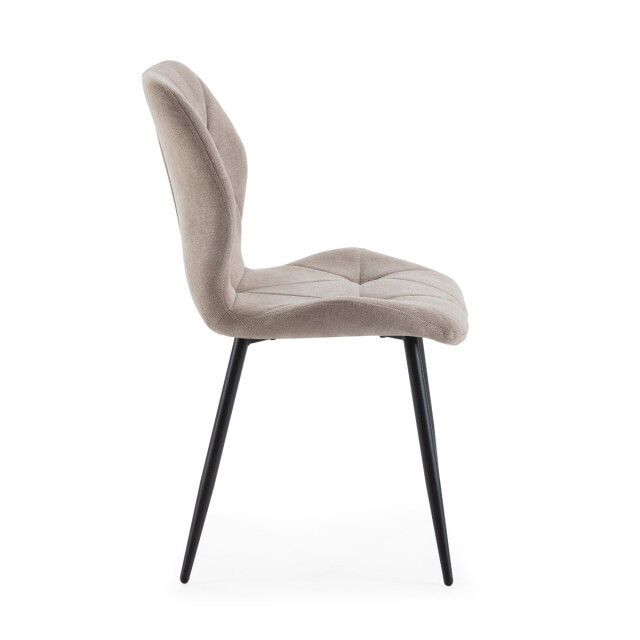 CaliCosy Set van 4 stoelen in stof met zwarte metalen poten l47,5 cm luna 3078793 large