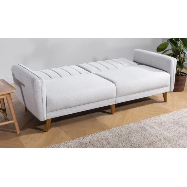 CaliCosy Slaapbank 3-zits van linnen met 2 kussens en houten poten l210 cm aqua 2978539 large