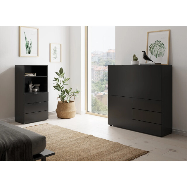 CaliCosy Ladenkast 3 lades 2 open nissen zwart l50 cm donker 2929819 large