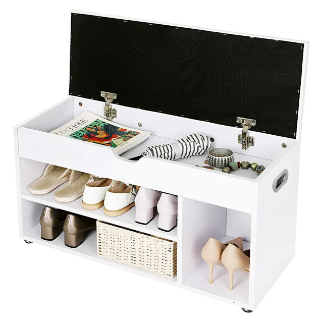 CaliCosy Schoenenbank met 3 compartimenten en 1 opbergvak met comfortabele zitting h44 2930059 large