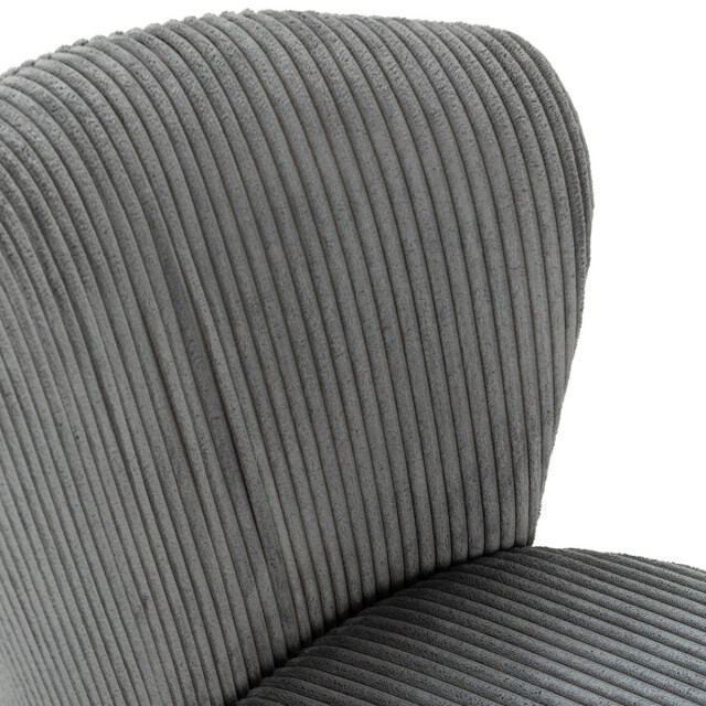 CaliCosy Set van 4 stoelen in geribbelde fluwelen stof met zwarte metalen poten l47 cm - 3078752 large