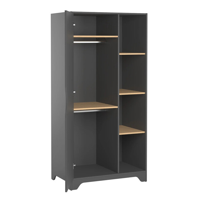 CaliCosy Kast met 1 deur, 2 kledingstangen en 3 open planken l88.5cm leaf 2937584 large