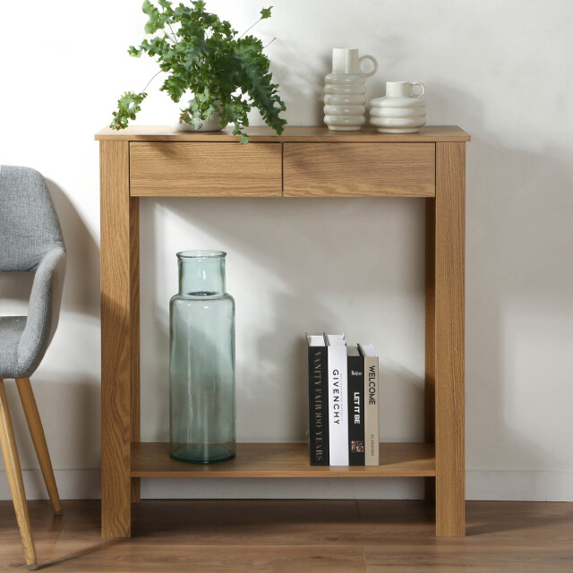 CaliCosy Hoge console met 2 lades in eiken decor l79 cm 2976296 large