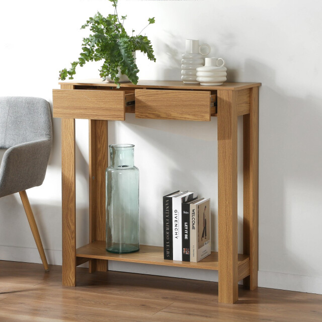 CaliCosy Hoge console met 2 lades in eiken decor l79 cm 2976296 large