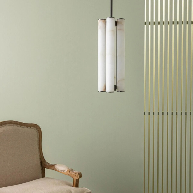 Signature Verticale kroonluchter in albast en metaal h55 cm montaigne 2980578 large