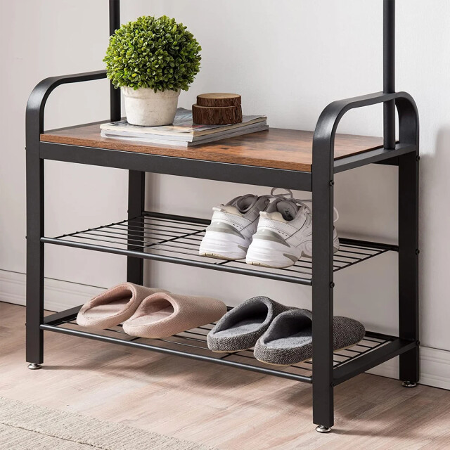 CaliCosy Garderobe met 9 haken en schoenenbank l72 cm 2929935 large