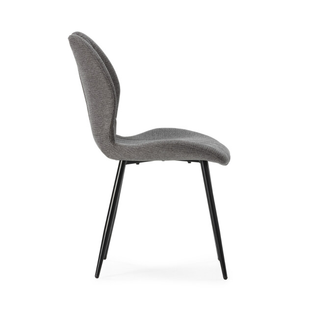 CaliCosy Set van 4 stoelen in stof met zwarte metalen poten l48 cm muli 3078788 large