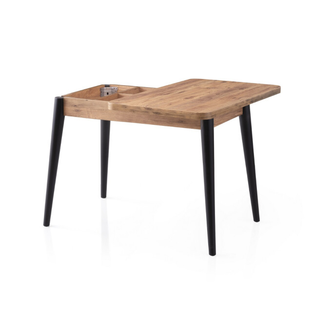 CaliCosy Uitschuifbare tafel van 100 tot 120 cm, atlantisch grenen en zwart decor - 3061547 large