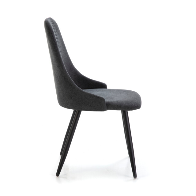 CaliCosy Set van 4 stoelen in stof met zwarte metalen poten l50 cm mani 3078766 large