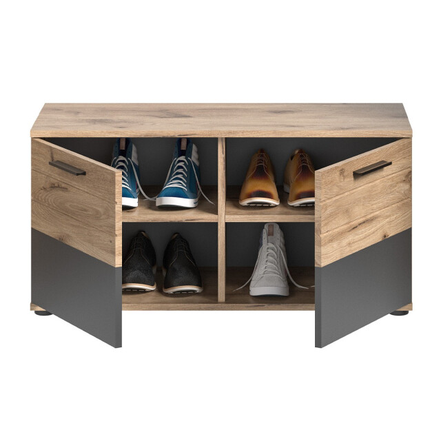 CaliCosy Bank met schoenenopberger 2 deuren l90 cm mason 2951207 large