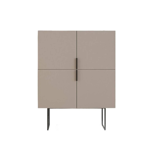 CaliCosy Kleine buffetkast met 4 deuren en metalen poten titan l100 cm 2930732 large