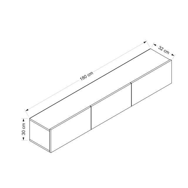 CaliCosy Hangende tv-meubel met 3 witte deuren l180 cm rigel 2931970 large