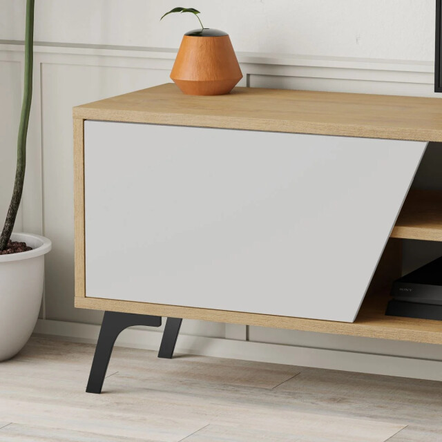 CaliCosy Tv-meubel 3 deuren en 2 vakken, eiken en wit decor, l180 cm fiona 2930434 large