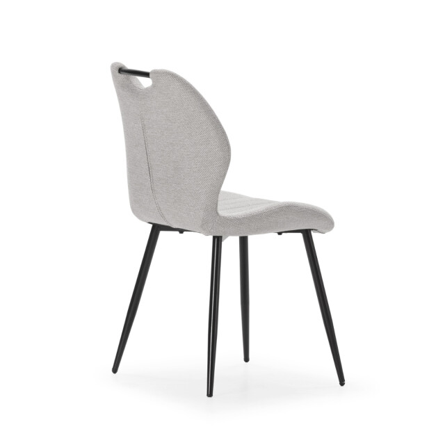 CaliCosy Set van 4 stoelen in stof met zwarte metalen poten l48 cm muli 3078787 large