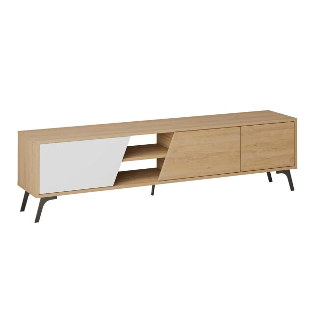 CaliCosy Tv-meubel 3 deuren en 2 vakken, eiken en wit decor, l180 cm fiona 2930434 large