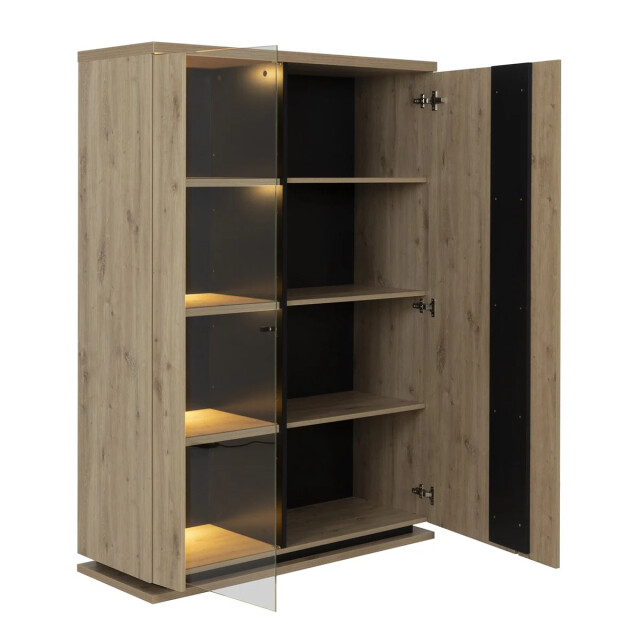 CaliCosy Samenstelling dressoir met 2 deuren met verlichting, met uitschuifbare eettafel 2930675 large