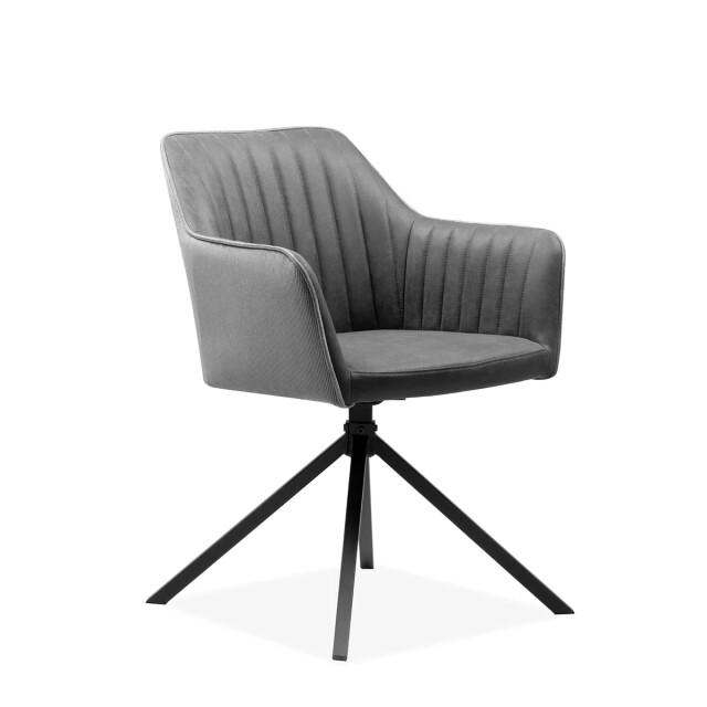CaliCosy Set van 2 antracietkleurige stoelen met zwarte poten l60 cm ray 2929514 large