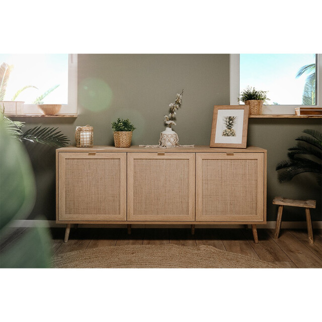 CaliCosy Dressoir met 3 deuren l150 cm rotan afdruk bali 2931914 large