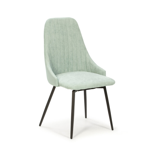 CaliCosy Set van 2 draaibare stoelen in stof met zwarte metalen poten l50 cm elma 3078767 large