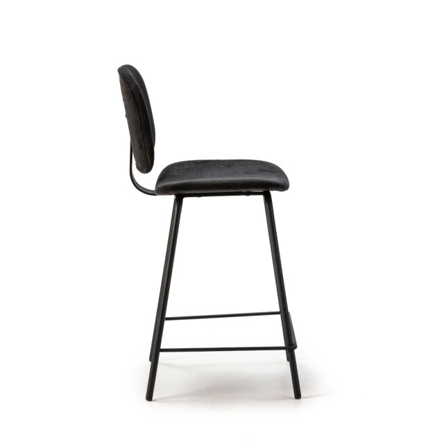 CaliCosy Set van 2 krukken in ribfluweel met zwarte metalen poten h65 cm arus 3079129 large