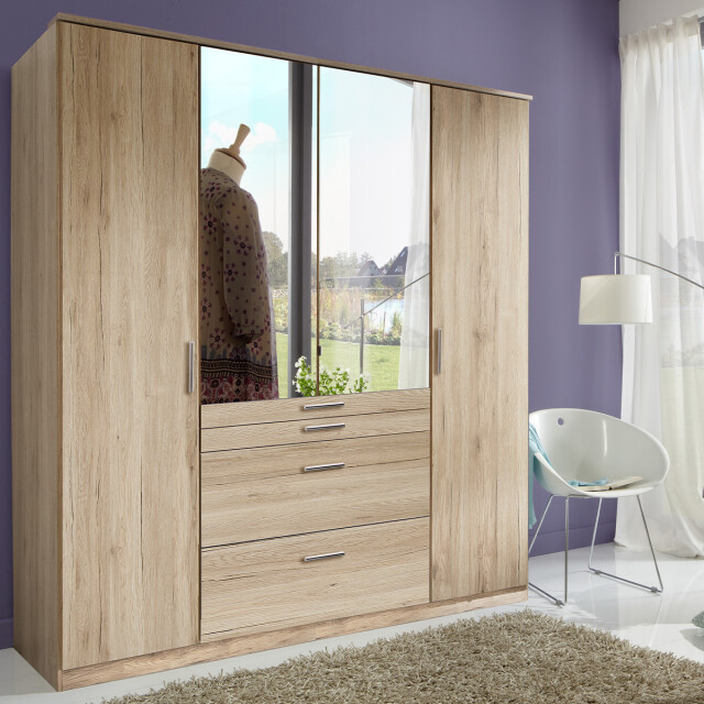 CaliCosy Kast met 4 deuren waarvan 1 spiegel, 4 laden l180 cm 2937679 large