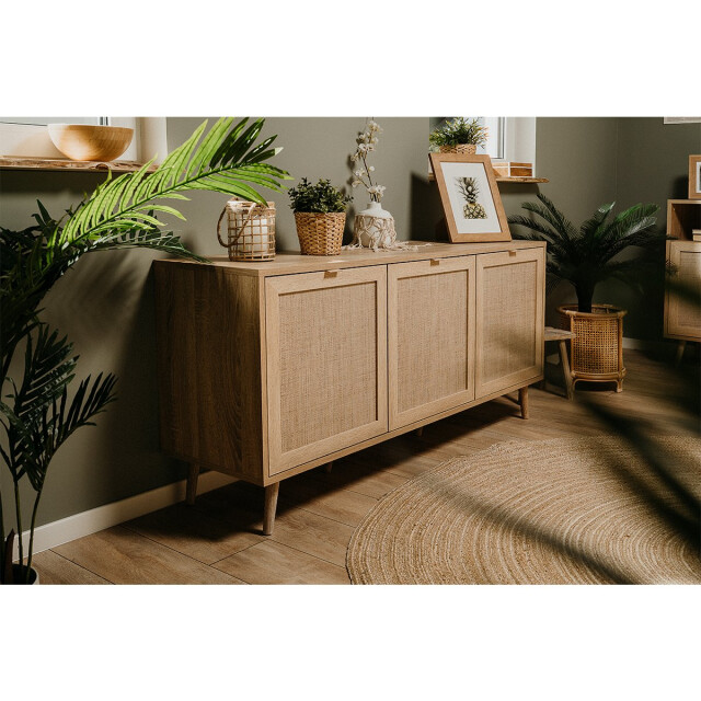 CaliCosy Dressoir met 3 deuren l150 cm rotan afdruk bali 2931914 large