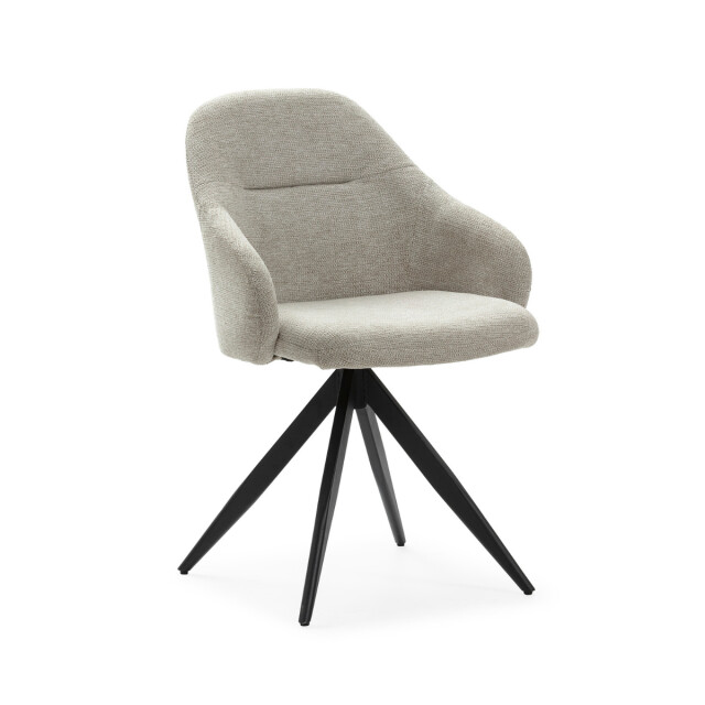 CaliCosy Set van 2 draaibare fauteuils in stof met zwarte metalen poten tamara 3078562 large