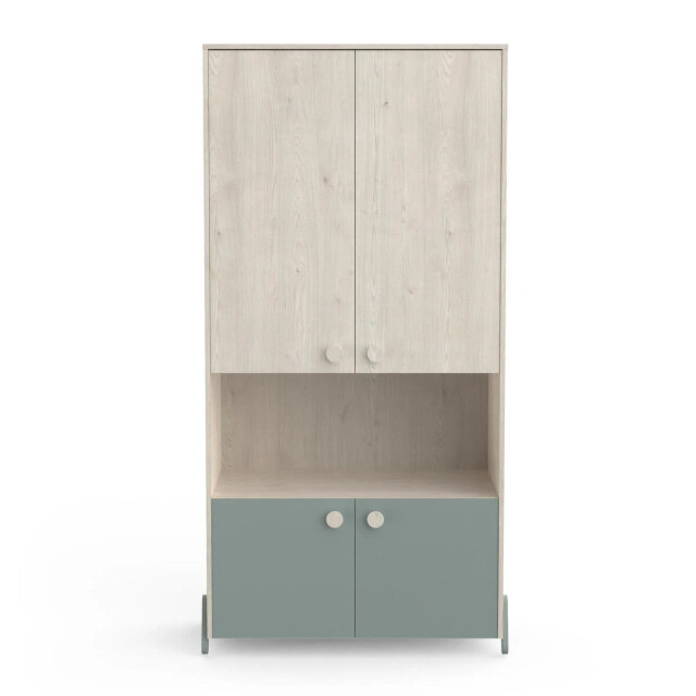 CaliCosy Scandinavische kast 4 deuren 1 nis, hout en groen decor l89 cm ilian 2931894 large