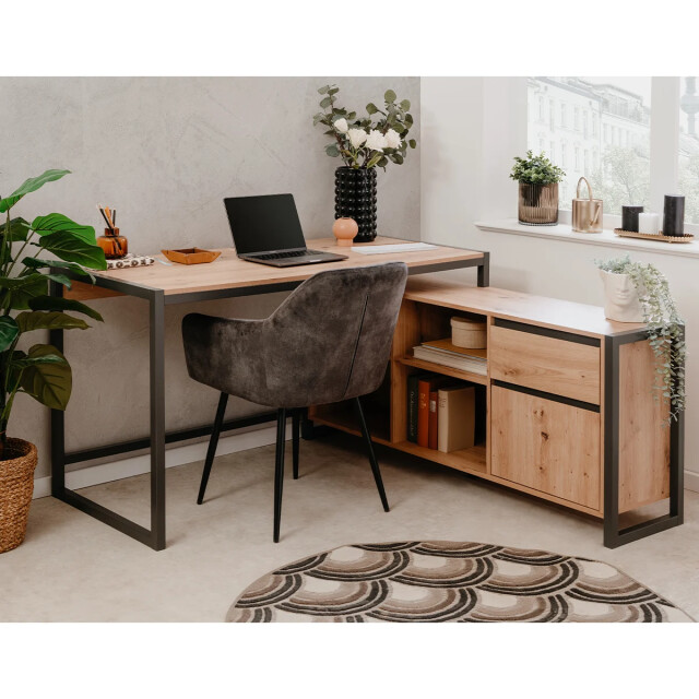 CaliCosy Modulaire hoekbureau in eikenhouten decor van 139 cm praag 2930154 large