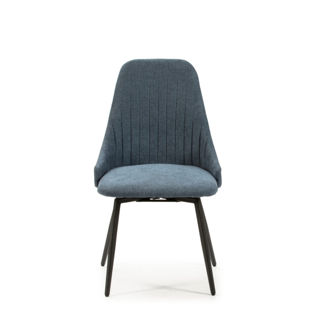 CaliCosy Set van 2 draaibare stoelen in stof met zwarte metalen poten l50 cm elma 3078768 large
